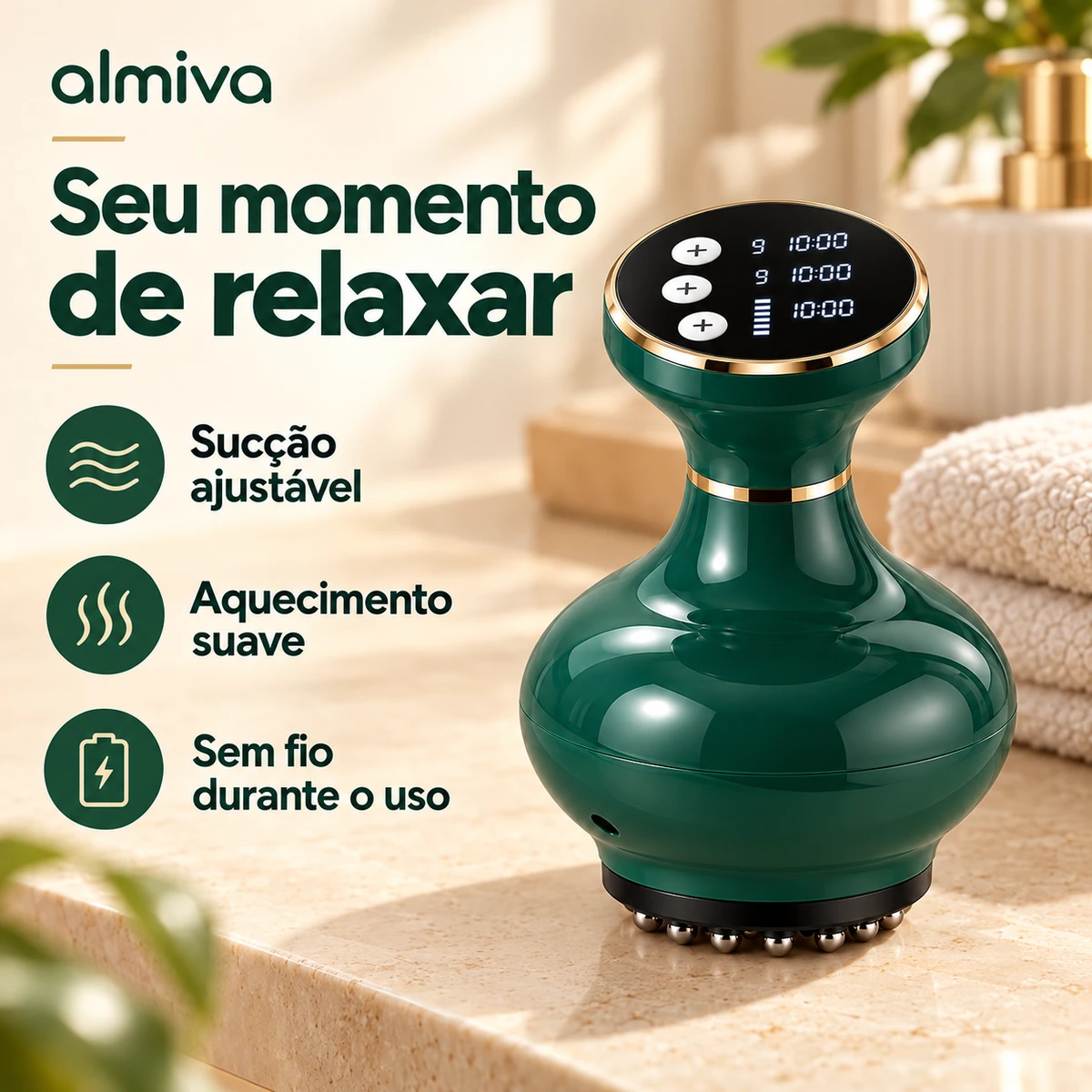 Visão geral dos benefícios de Massageador Corporal com Sucção e Aquecimento