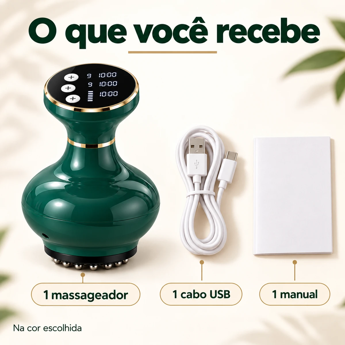 Itens que acompanham Massageador Corporal com Sucção e Aquecimento