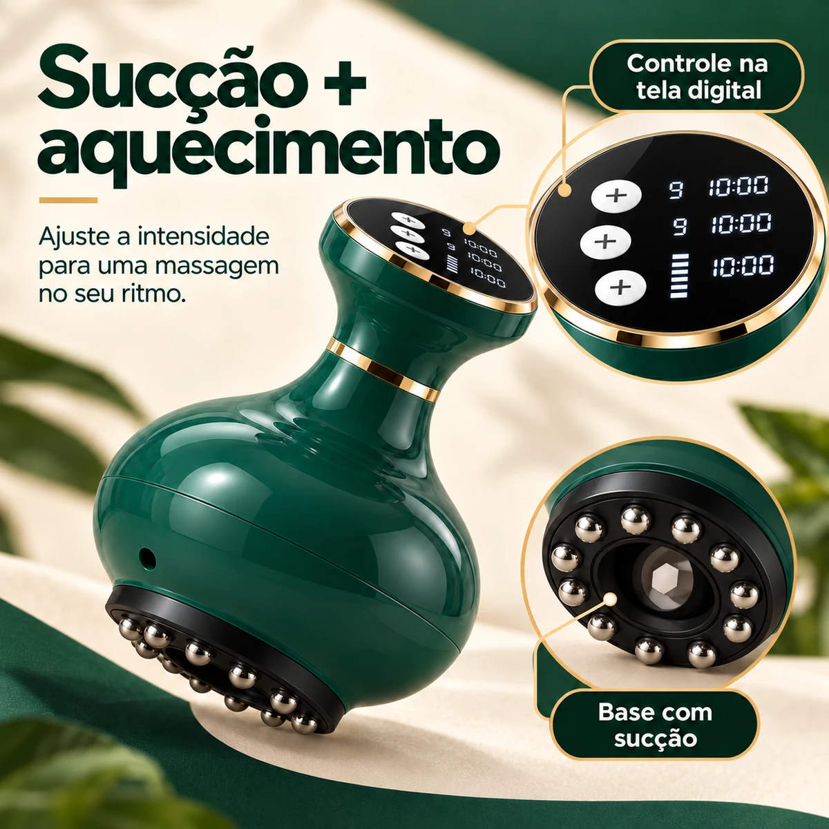 Demonstração da principal funcionalidade de Massageador Corporal com Sucção e Aquecimento