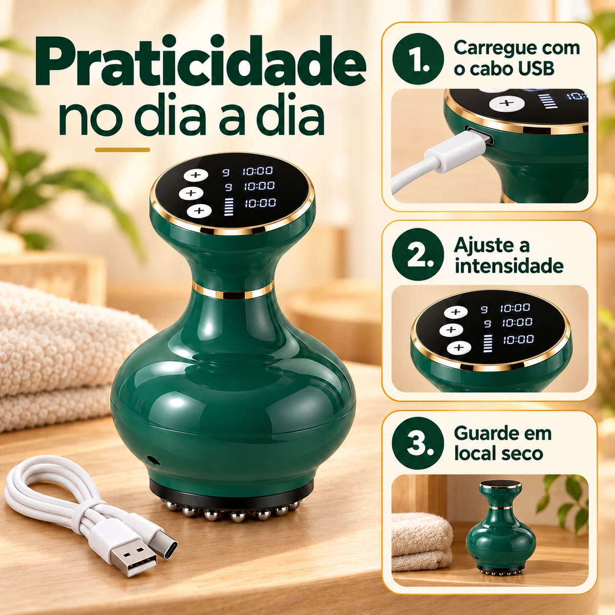 Como usar, transportar ou conservar Massageador Corporal com Sucção e Aquecimento